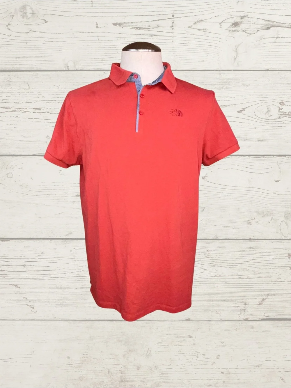 The North Face Mens Polo Shirt Rust Red Short Sleeve Embroidered Logo Sz XL NWOT